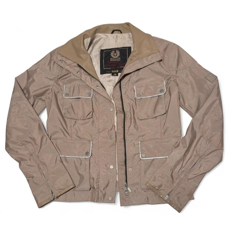 Belstaff gold label beige multipocket zip up winter coat